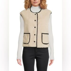 WeWoreWhat Reversible Sherpa and Faux Leather Vest